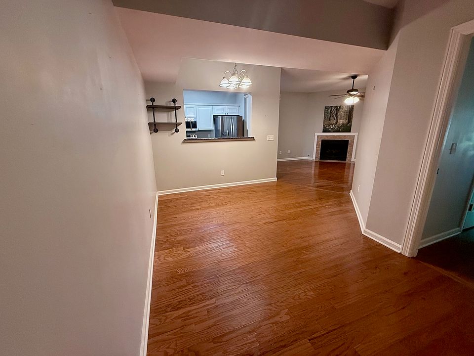 Dining room with clear view of living room and kitchen