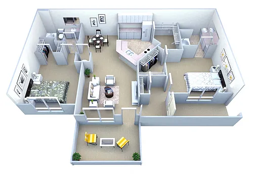 Floor plan The Bridgewater 2 Bed/2 Bath