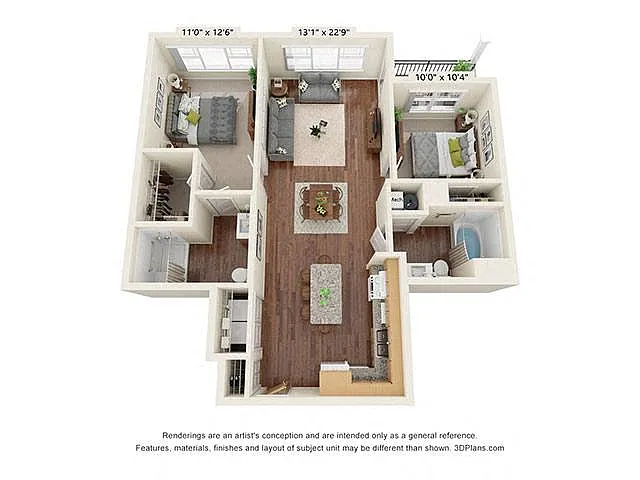 Floor plan Two Bedroom - B3