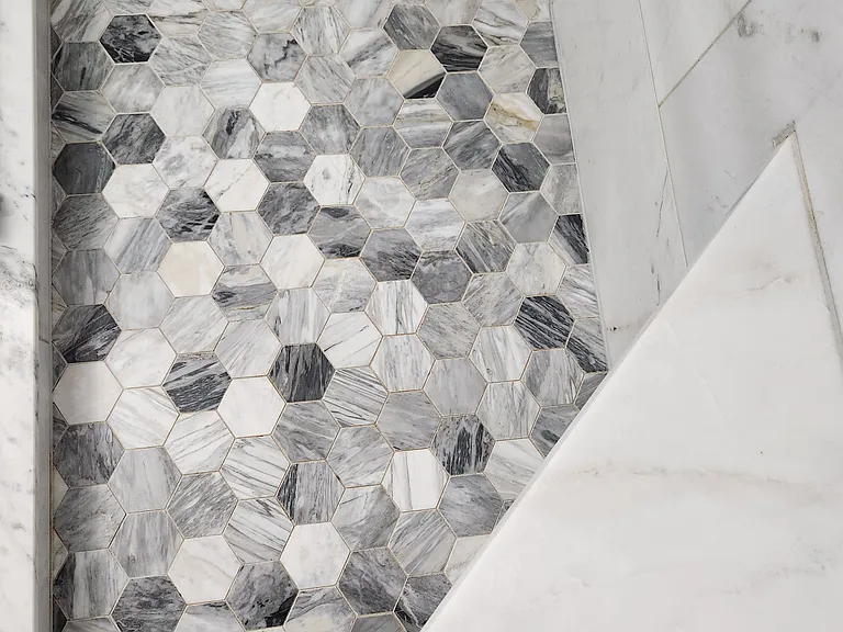 Master bathroom shower floor. You truly feel like you're in a spa every time you shower.