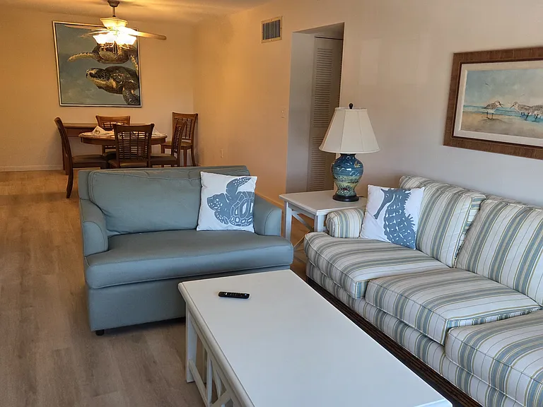 Living room and dining room