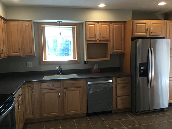 Kitchen with stainless steel appliances