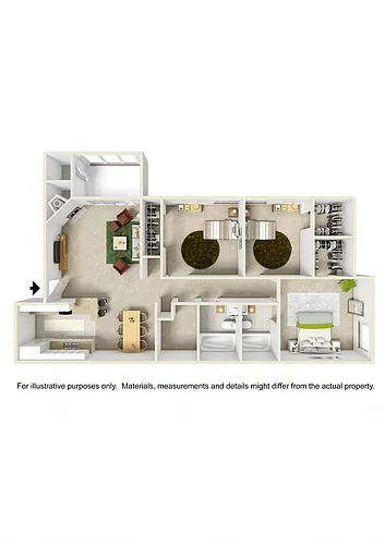 Floor plan 3 Bedroom 2 Bath