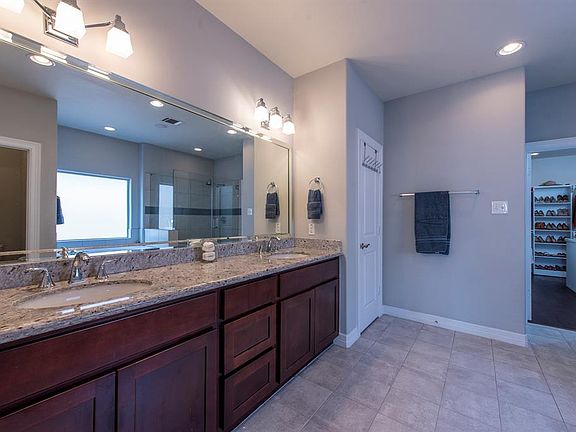 Double sink vanity in master bath