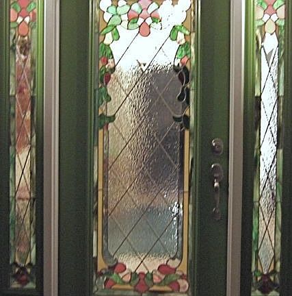 Stained glass door.