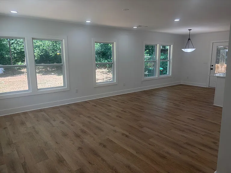 living room and dining