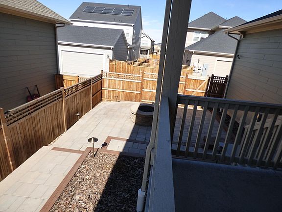 Back porch and patio with gas fire pit