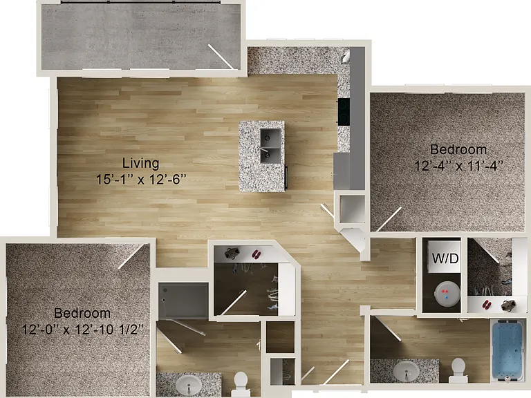 Two Bedroom Apartment in Greenville, TX with walk-in closets