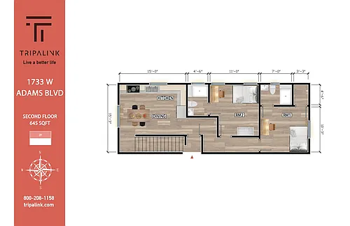 Floor plan 1733 W Adams Blvd