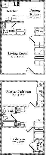 Floor plan 2 Bedrooms 1.5 Bathroom Basement