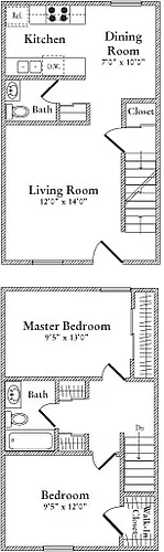 Floor plan 2 Bedrooms 1.5 Bathroom Basement