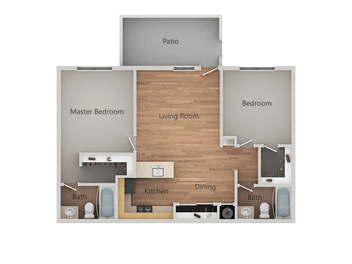 Floor plan 2 Bedroom 2 Bath