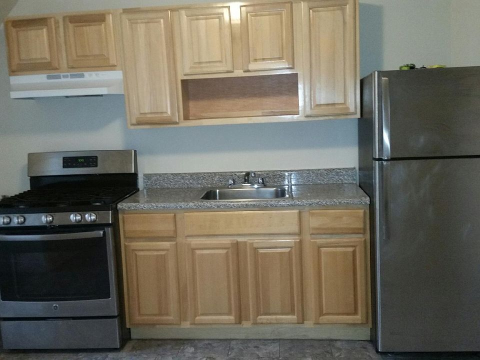 one side of the large kitchen.