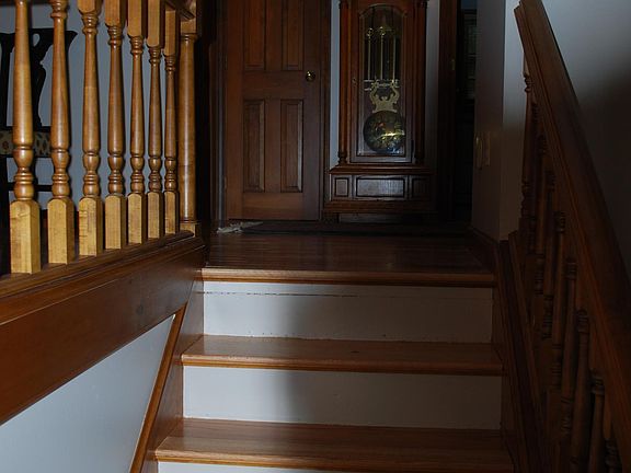 Stairs up from daylight basement.