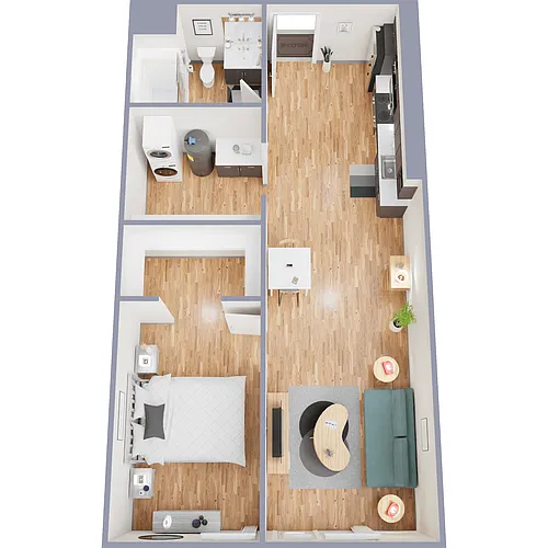 Floor plan 1 Bed 1 Bath G