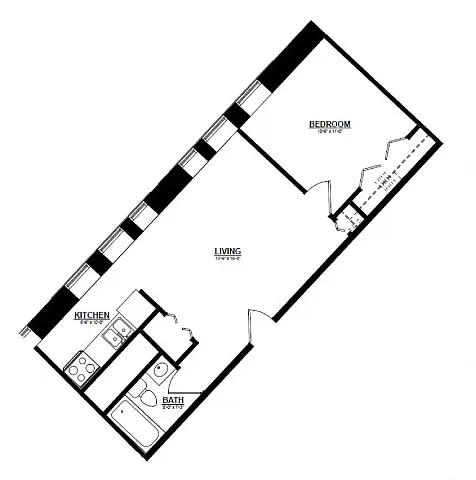 Floor plan The Argyle on Mass Ave One Bedroom I
