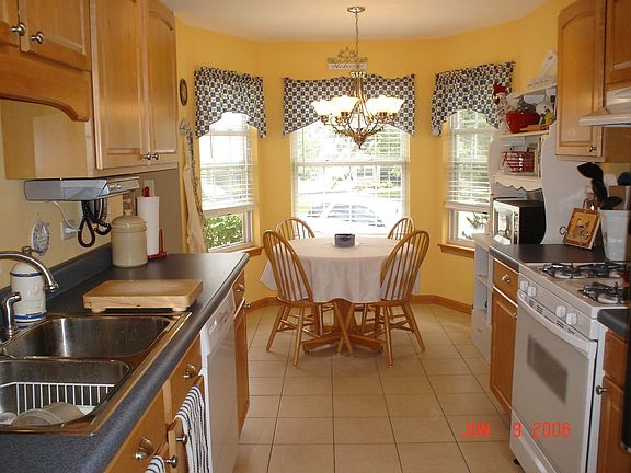remodeled kitchen with maple cabinets
