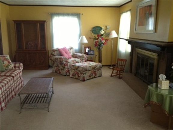 living room with fireplace