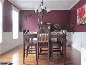 Dining room with beautiful wood work