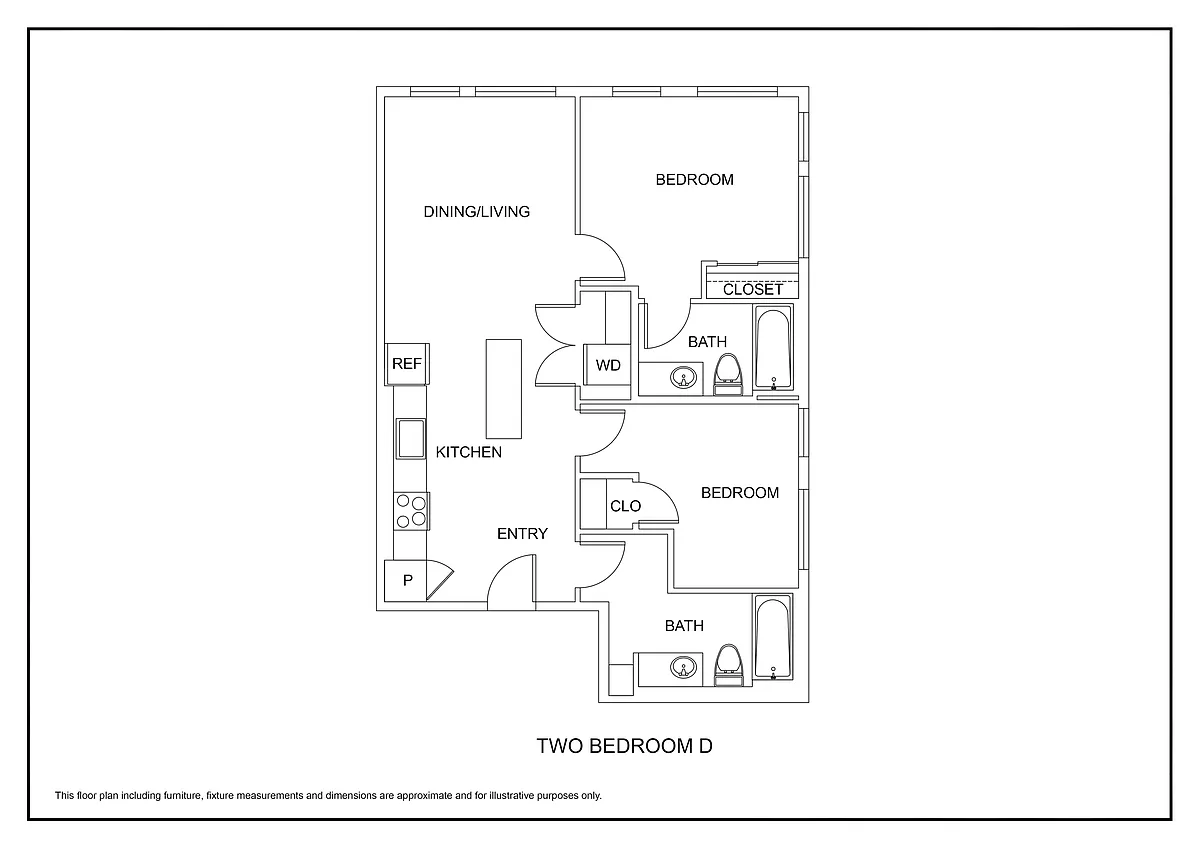 Floor plan Two Bed Two Bath