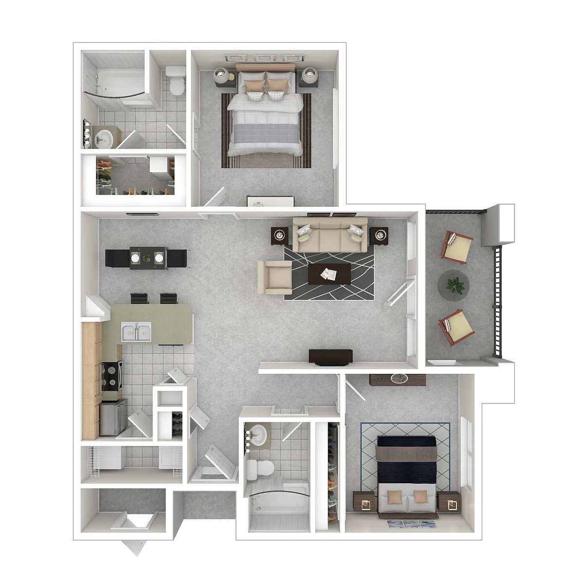 Floor plan 2 Bedroom - B3