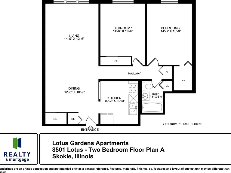 Two Bedroom Floor Plan A Two Bedroom Floor Plan A