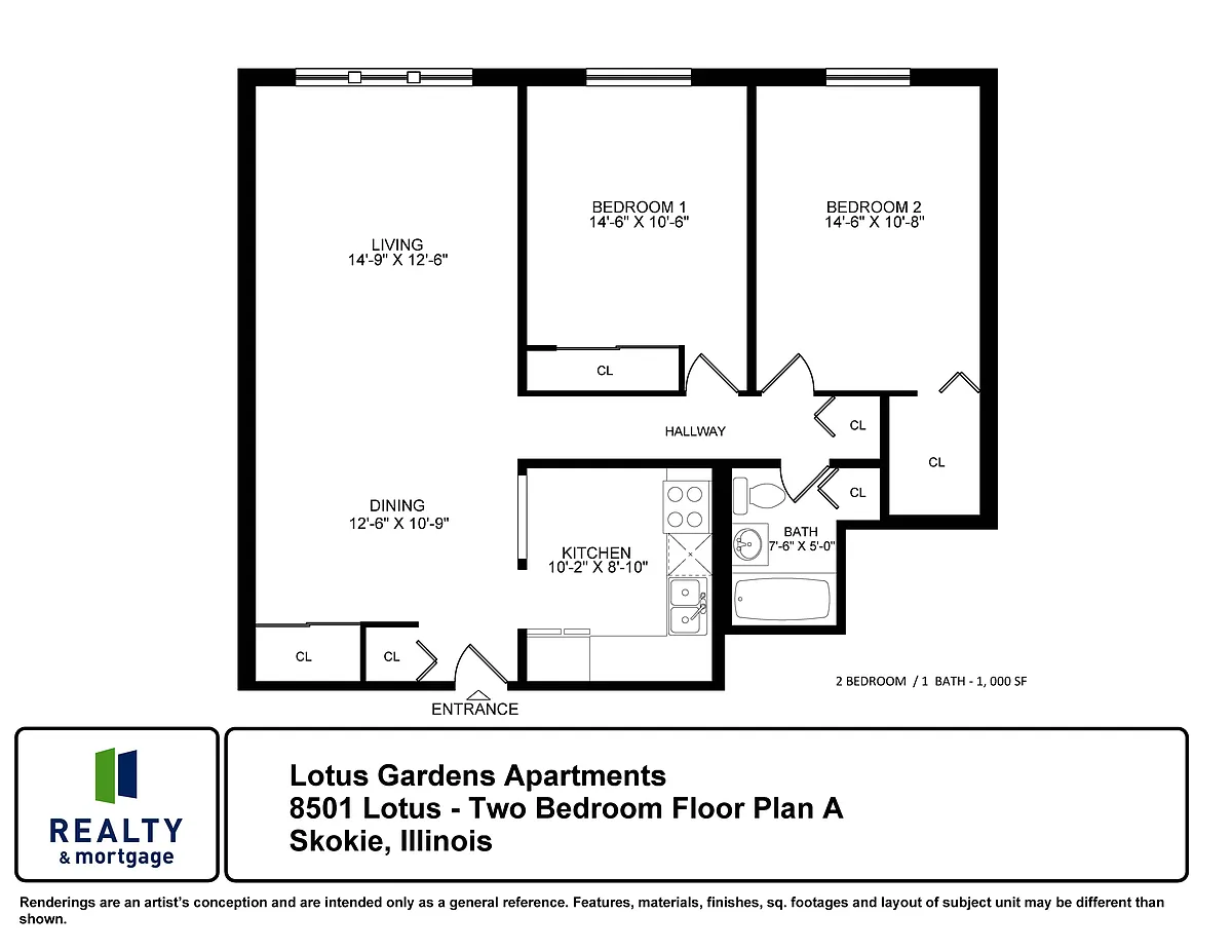 Floor plan 2 Bedroom Floor Plan A