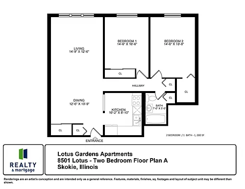Floor plan 2 Bedroom Floor Plan A