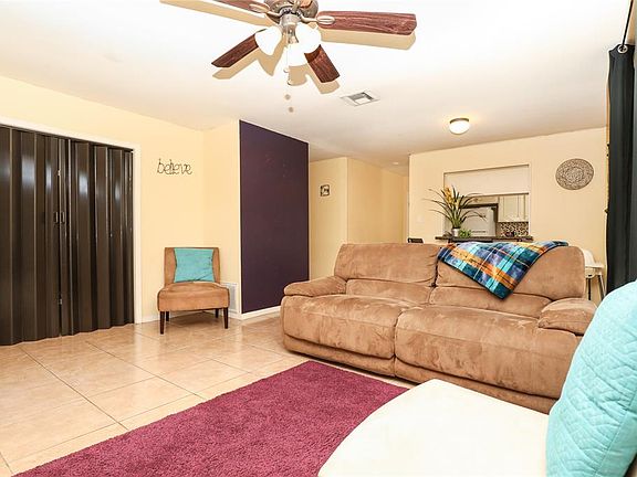 Very spacious living room area and extra bedroom to the left can be opened up to become a dining room space. Very flexible floorplan!