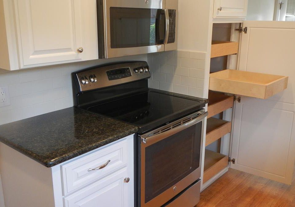 Range and cabinet pantry roll out drawers