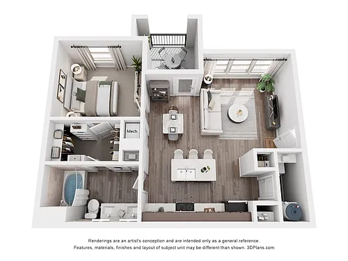 Floor plan A5 - 1 Bedroom
