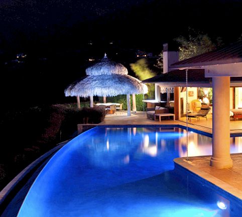 lighted pool & palapa