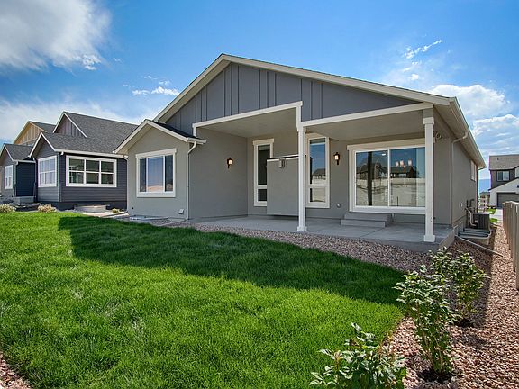 Covered Patio Photo representing home to be built and may demonstrate optional features