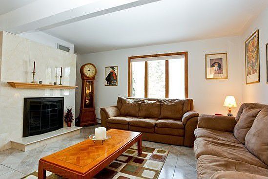 Family room with fireplace
