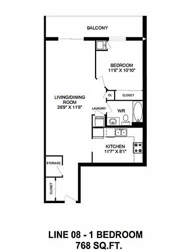 Floor plan 1 Bedroom