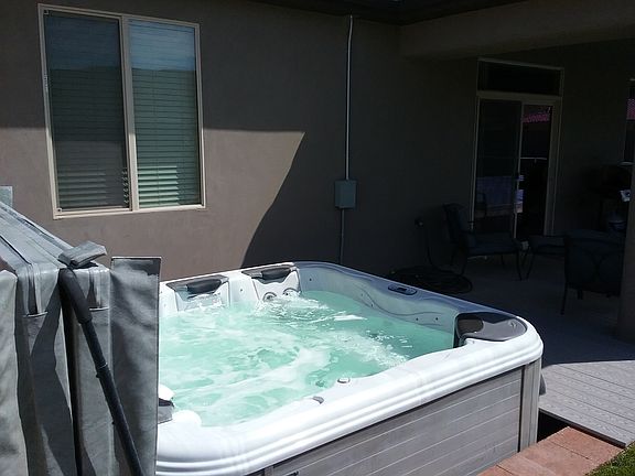 Hot tub near patio