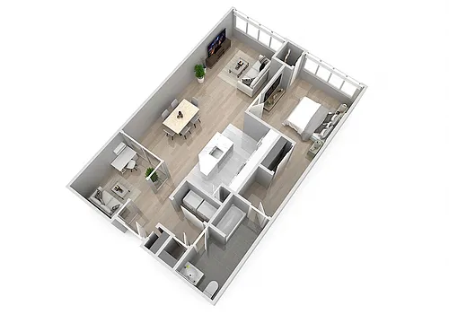 Floor plan 1 Bedroom & Den