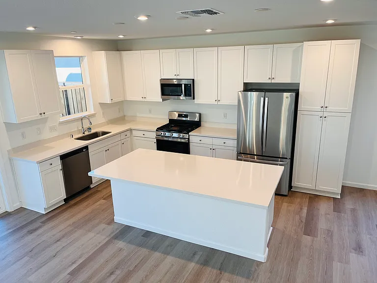 Kichen view w/ new refrigerator installed