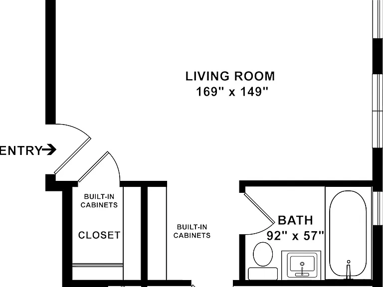 2D Rendering of 1-Bedroom Floor Plan 2D Rendering of 1-Bedroom Floor Plan