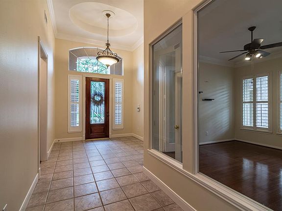 Facing the front door, the study is at right.