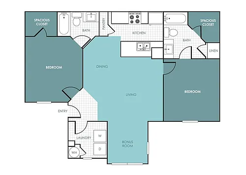 Floor plan Two Bedroom