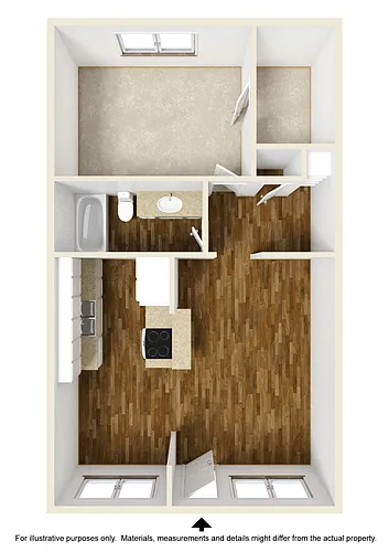 Floor plan 1 Bedroom, 1 Bathroom Plan A