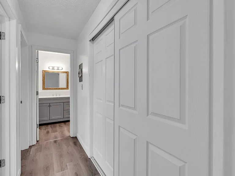 Hallway plus bathroom