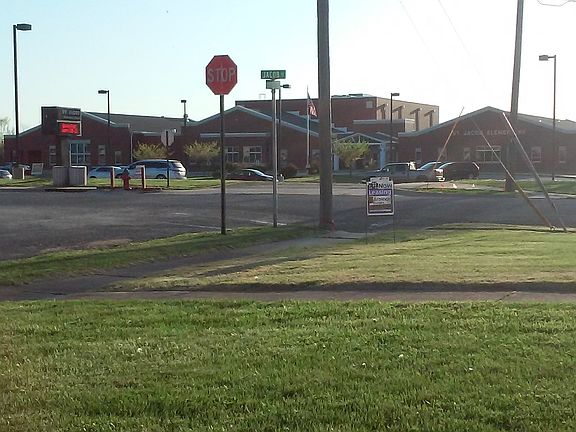 view from front yard of new great rated St. Jacob grade scho