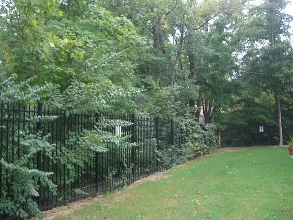 Beautiful side yard-total privacy-black fence will always look nice