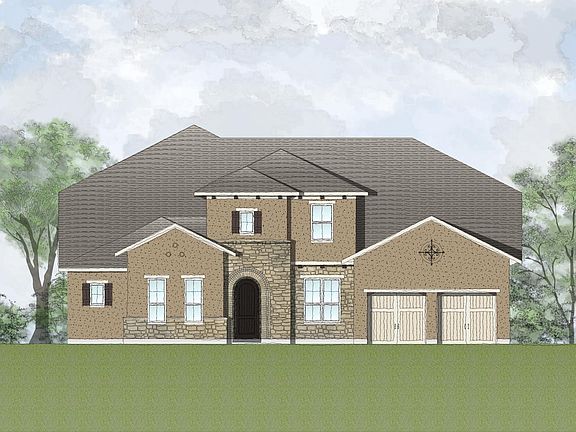 custom home with stone and stucco