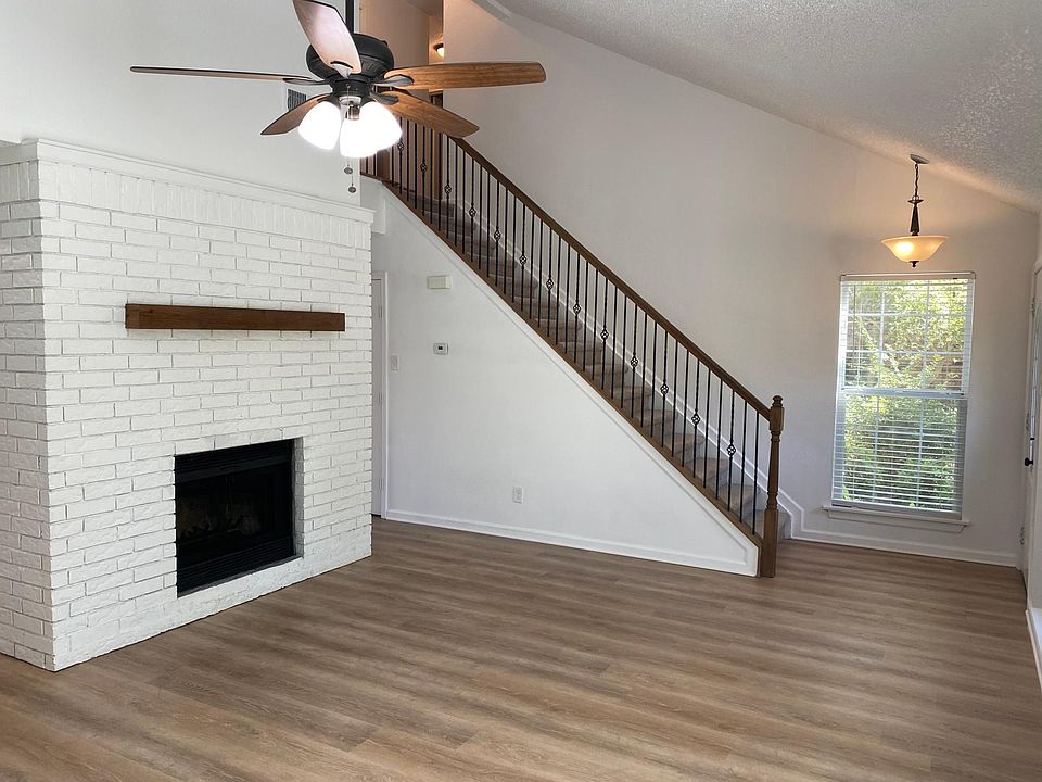 Cozy fireplace & beautiful staircase