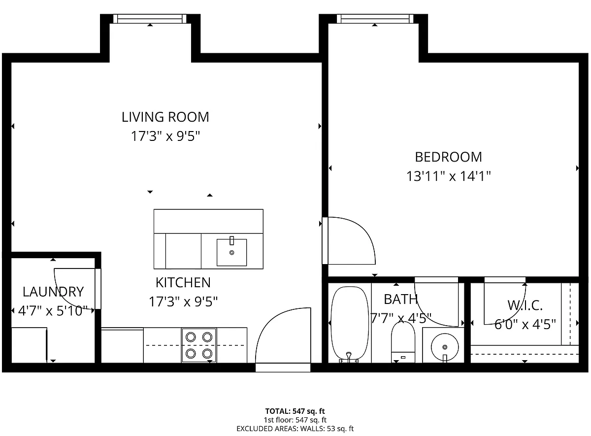 Floor plan Third Floor One Living Room Window