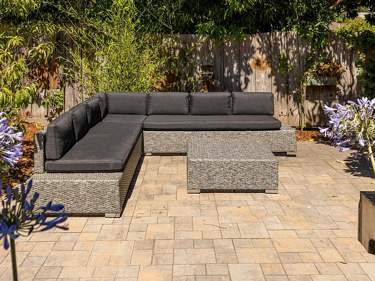 Outdoor dining and lounge area