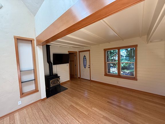 Living room with front door.